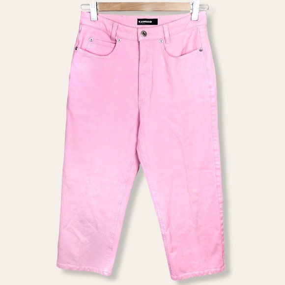 Vintage 90s  Bubble Gum Barbie Pink High Waisted Baggy Tapered Y2K Mom Jeans 8 - Picture 1 of 8